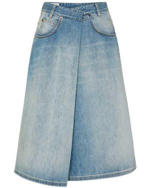 Maison Margiela Wrap-Style Denim Skirt - Blue