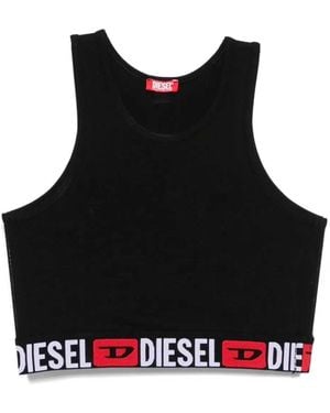 DIESEL Sandra-D-Core Crop Top - Black