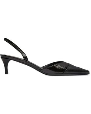 Courreges Slingback Pumps With Vinyl Toe - Black