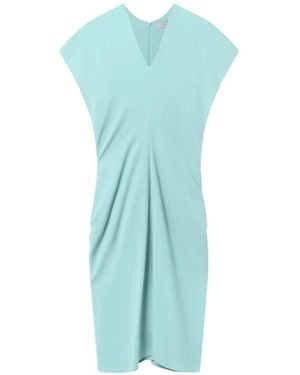 Stella McCartney Midi Dress With V-Neck And Drape - Blue