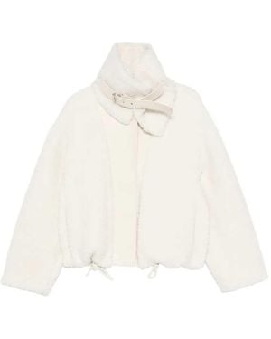 Sportmax Jacket With Buckled Collar - White