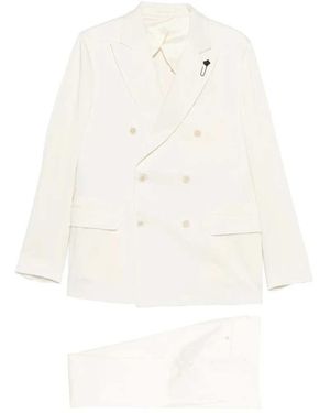Lardini Double-Breasted Suit - White