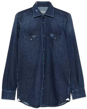 Sartorio Napoli Denim Shirt With Inserts - Blue