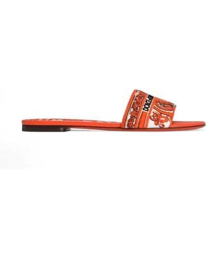 Dolce & Gabbana Slippers With Majolica Embroidery - Multicolor