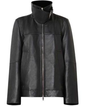 Sportmax Oversized Leather Jacket - Black