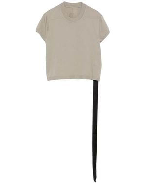 Rick Owens Ribbed-Trim T-Shirt With Hanging Strap - White