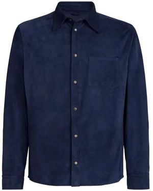 Brunello Cucinelli Leather Shirt - Blue
