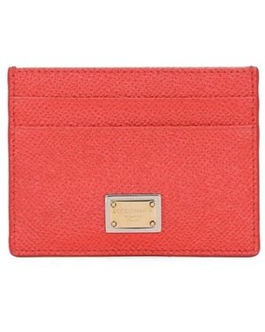 Dolce & Gabbana Portacarte Dauphine Con Placca Logo - Rosso
