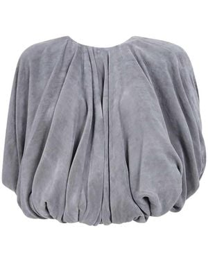 Rick Owens Velvet-Effect Cape - Gray