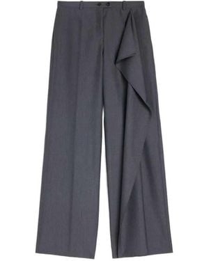 Jil Sander Fil-À-Fil Wool Trousers - Grey