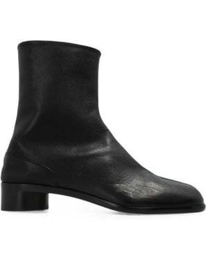 Maison Margiela Leather Tabi Ankle Boots - Black