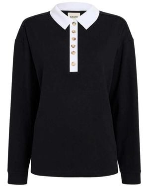 KHAITE Faithful Button-Up Polo - Black