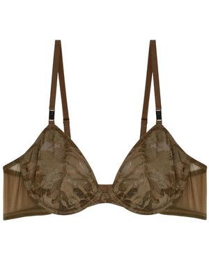 Diesel X Fenty By Rihanna Camo-Lace-Plunge-Bra Colour Composit - Brown