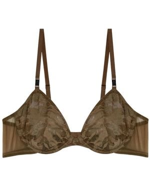 Diesel X Fenty By Rihanna Camo-Lace-Plunge-Bra Colour Composit - Brown
