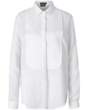 Tom Ford Pleated Bib Shirt - White