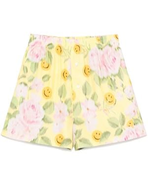 Moschino X Smiley Floral Shorts - Metallic