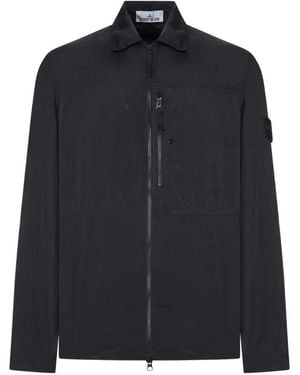 Stone Island Compass-Motif Zip Jacket - Blue