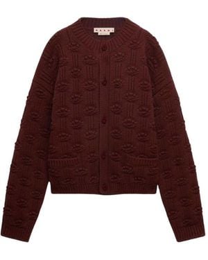 Marni Wool And Cashmere Fisherman Cardigan - Purple