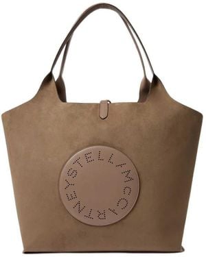 Stella McCartney Stella Logo Perforated Tote Bag - Brown