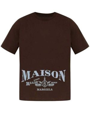 MM6 by Maison Margiela Logo T-Shirt - Brown