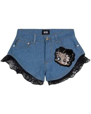 Gcds Betty Boop Mini Shorts - Blue