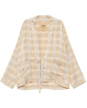 Uma Wang Plaid Jacket - Natural