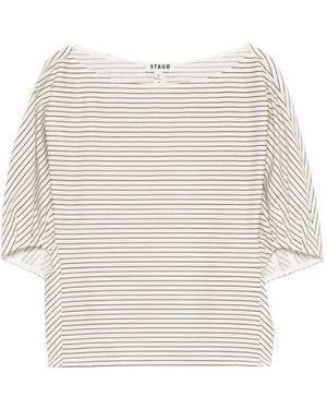 STAUD Didi Striped Top - White