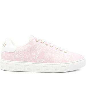 Versace Low-Top Sneakers With Baroque Pattern - Pink