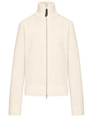 Maison Margiela Ribbed Zip-Up Cardigan - White