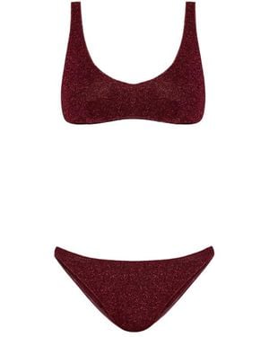 Oséree Burgundy Costume Da Bagno Due Pezzi-Donna - Rosso