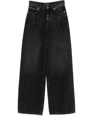 Dolce & Gabbana Logo-Detail Wide-Leg Jeans - Black