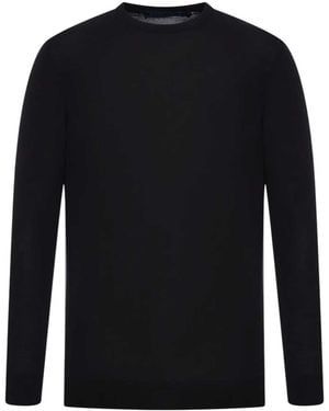 Kiton Crew Neck Wool Sweater - Black