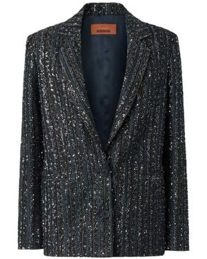 Missoni Striped Sequin Bomber Jacket - Black
