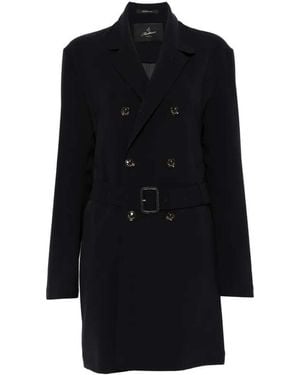 Montecore Double-Breasted Coat With Belt - Black