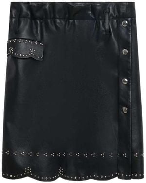 Marni Leather Skirt With Micro-Studs - Black