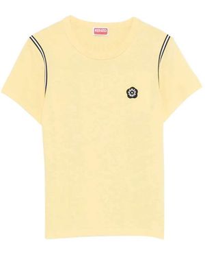 KENZO Logo-Appliqué T-Shirt - Yellow