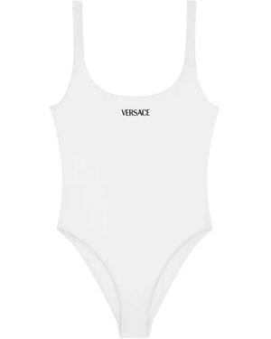 Versace Costume Da Bagno Con Logo - Bianco