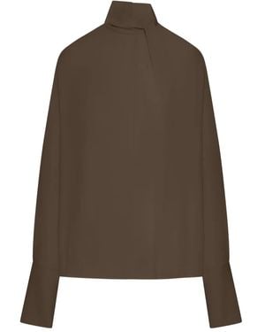 Tom Ford High-Neck Blouse - Brown