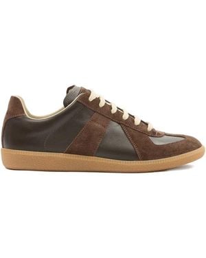 Maison Margiela Replica Sneakers With Paneled Design - Brown