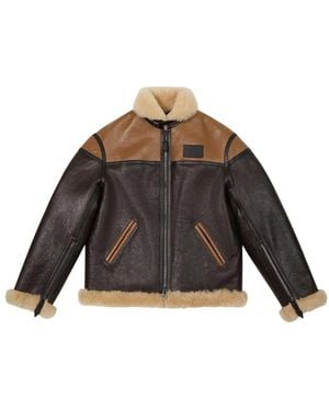 KENZO Flying Boke' Shearling Blouson - Brown