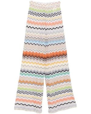 Missoni Zigzag Knit Palazzo Trousers - White