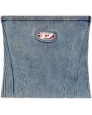 DIESEL Ribbed Strapless Fitted Top - Blue