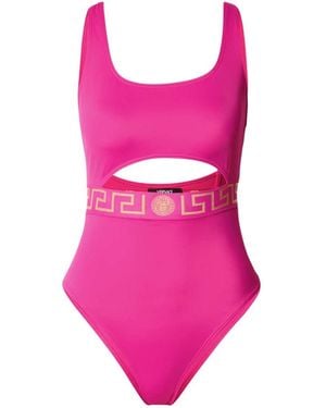 Versace One-Piece Swimsuit With Greca Border - Pink