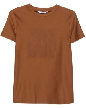 Max Mara Logo Cotton T-Shirt - Brown