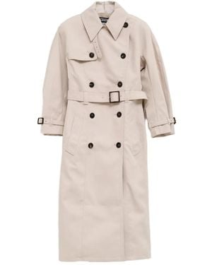 Jacquemus Double-Breasted Trench Coat With Belt - Natural
