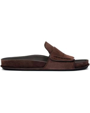 Jacquemus Suede Slides - Brown
