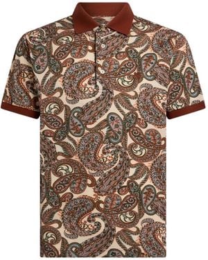 Etro Paisley Print Polo - Brown