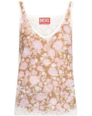DIESEL Floral V-Neck Top - Pink