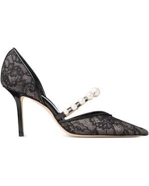 Jimmy Choo Aurelie 85Mm Lace Court Shoes - Black