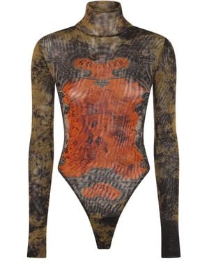 Jean Paul Gaultier Graphic Print Bodysuit - Multicolor